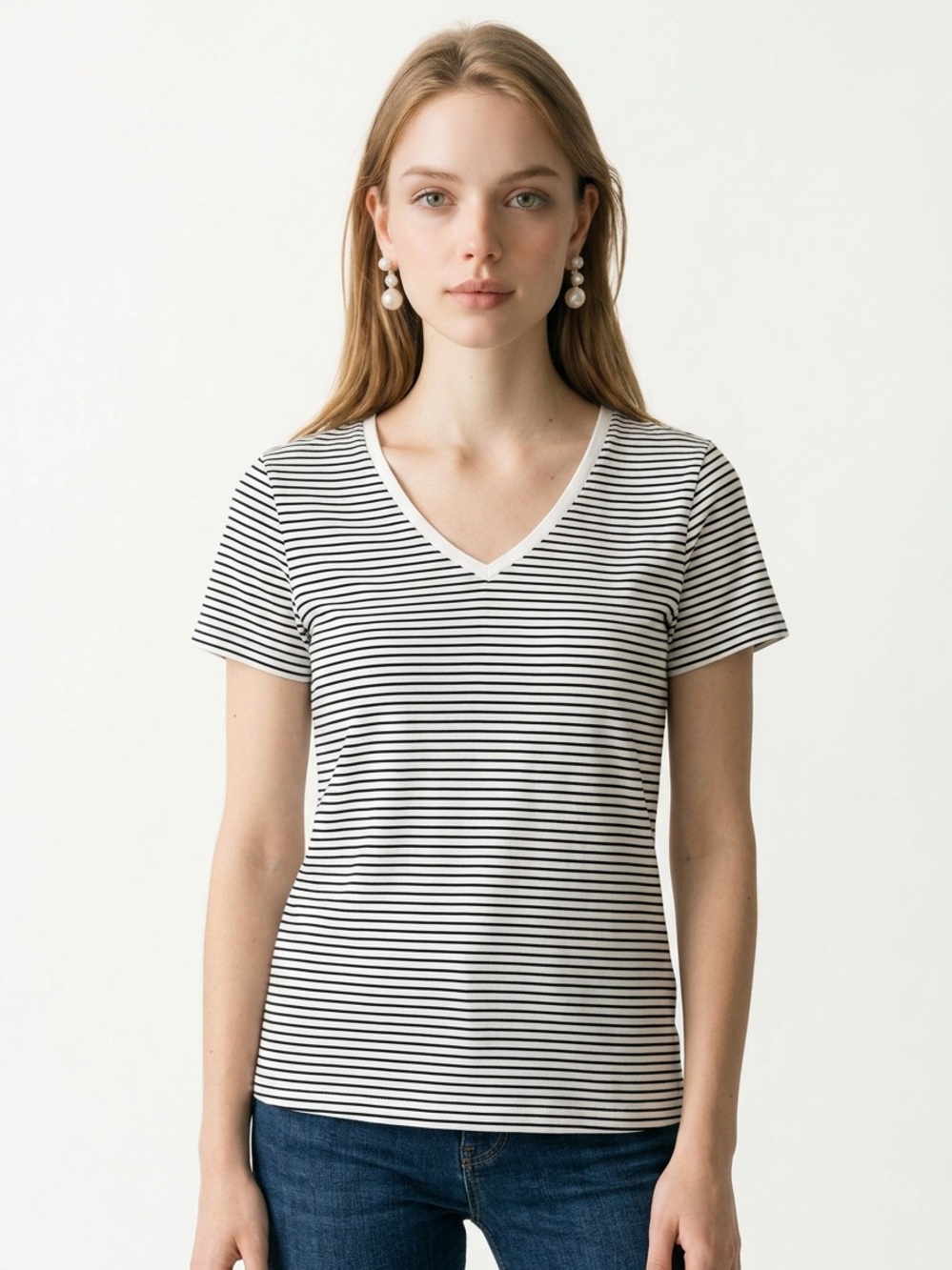 AMAZON ESSENTIALS | Striped Short Sleeve Tee M